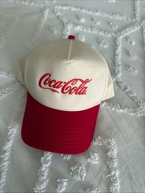 Coca-Cola Cream and Red Embroidered Logo Cap